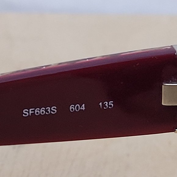 Salvatore Ferragamo Sunglasses Burgundy Plastic With Case Gold Trim SF 663S main image 8